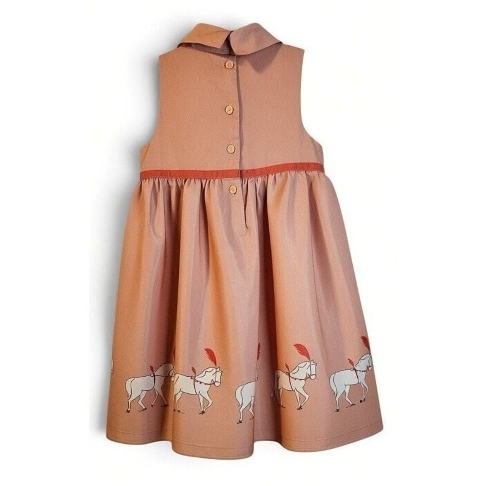 Janie and Jack Girls The Signature Equestrian Horse Print Dress, Size 2T - Picture 2 of 3